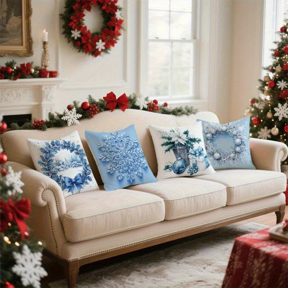 Christmas Pillowcase Set 4pcs Home Decor