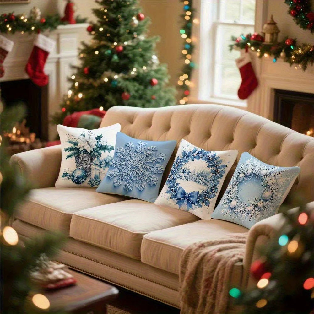 Christmas Pillowcase Set 4pcs Home Decor
