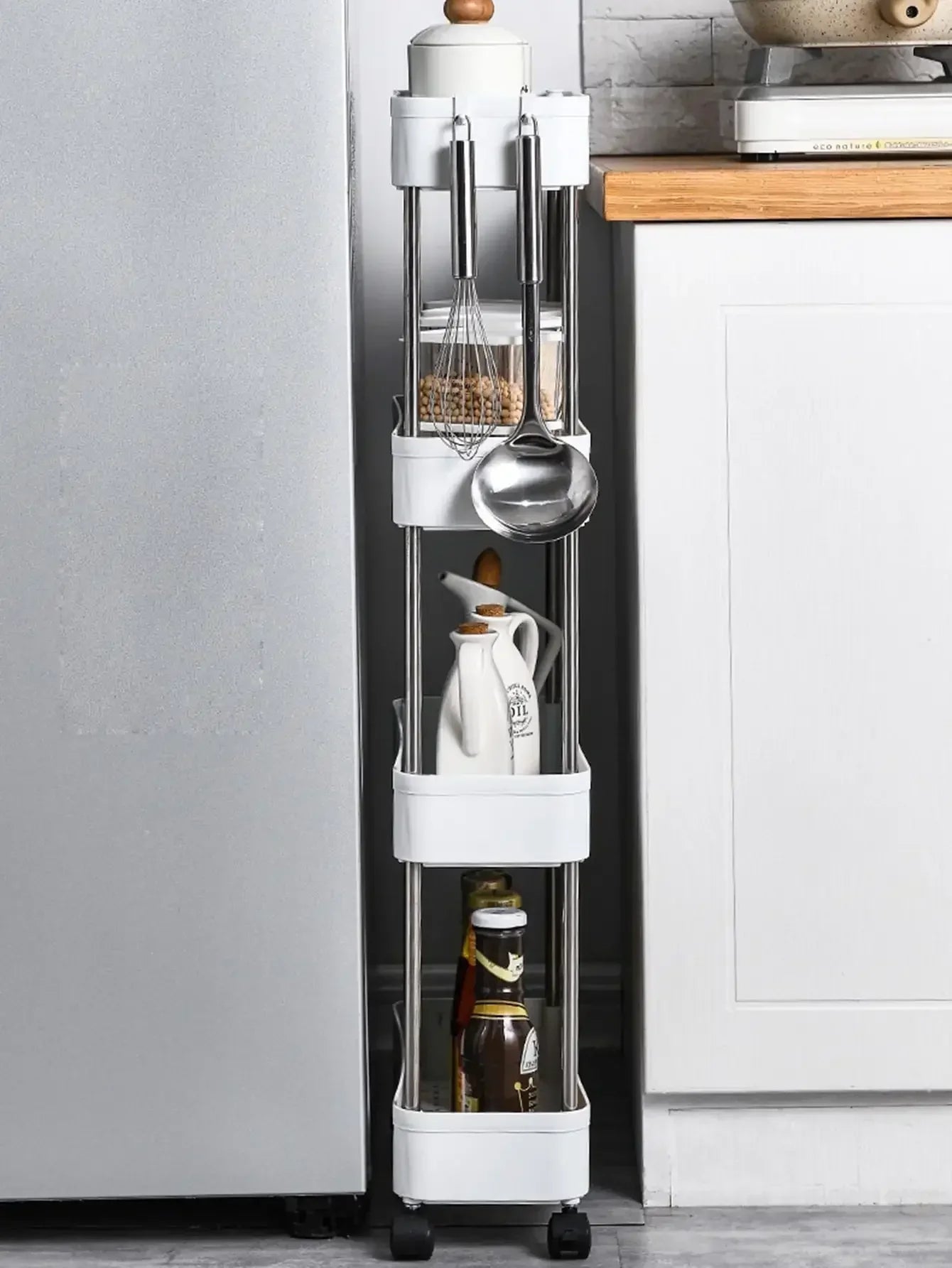 3/4-Tier Slim Rolling Storage Cart