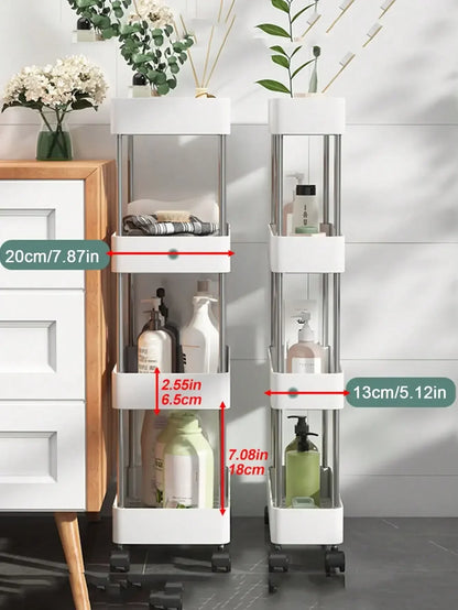 3/4-Tier Slim Rolling Storage Cart