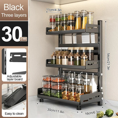 3-Tier Adjustable Spice Storage Rack