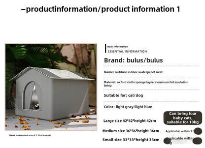 Waterproof Outdoor Pet House Foldable Warm Bed