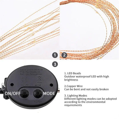 Solar Firework LED Garden Lights Waterproof 8 Modes