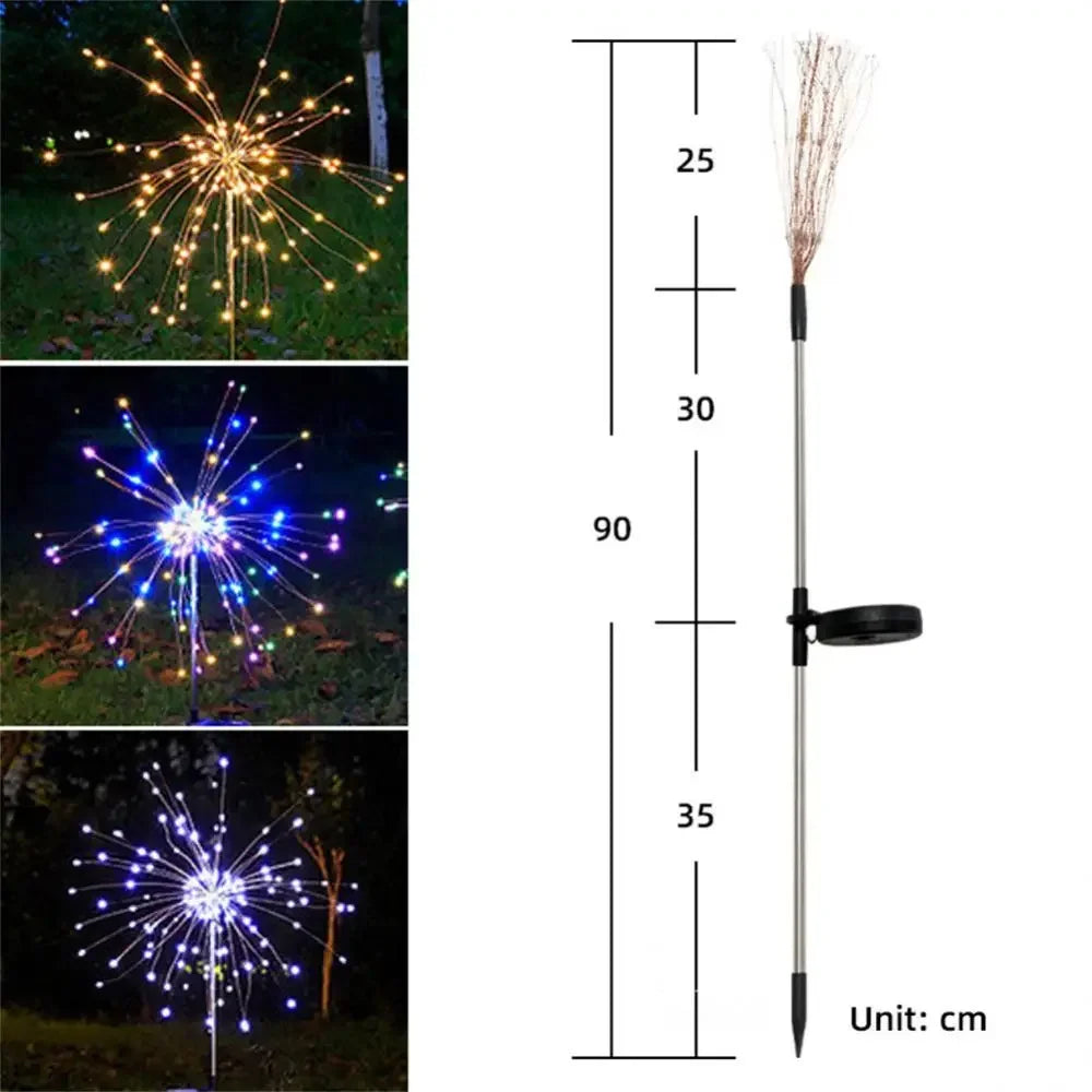 Solar Firework LED Garden Lights Waterproof 8 Modes