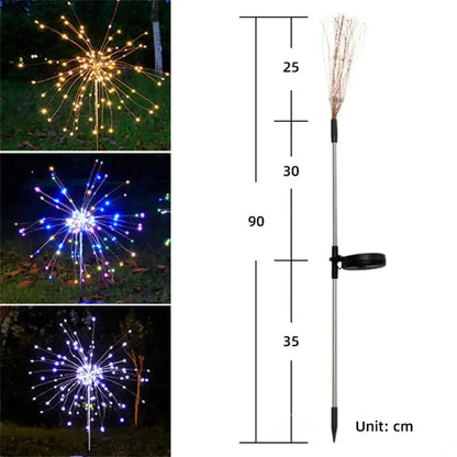 Solar Firework LED Garden Lights Waterproof 8 Modes