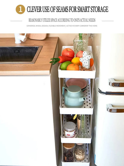 3/4-Tier Slim Rolling Storage Cart