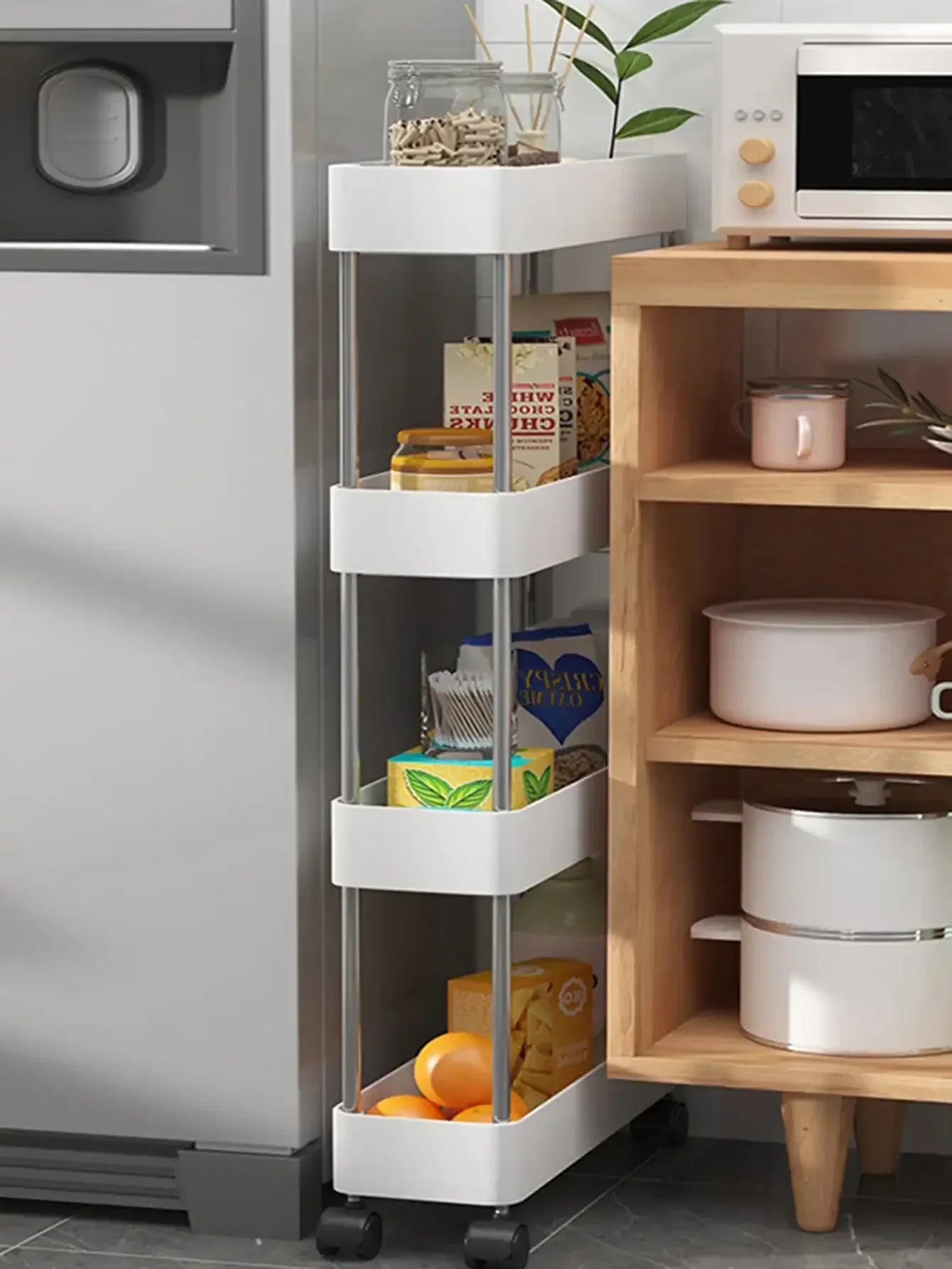 3/4-Tier Slim Rolling Storage Cart