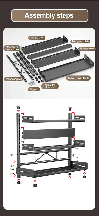 3-Tier Adjustable Spice Storage Rack