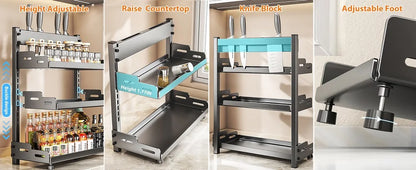 3-Tier Adjustable Spice Storage Rack