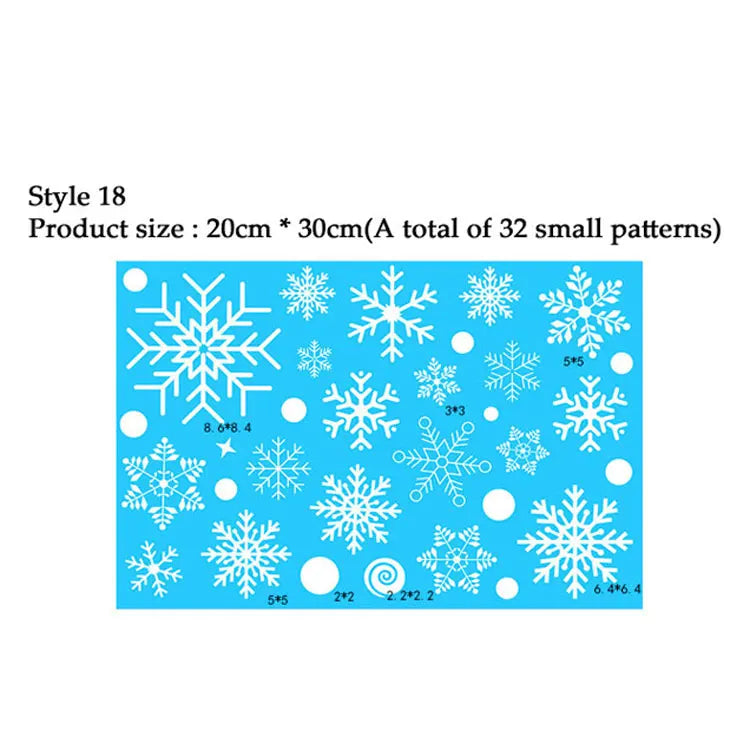 Snowflake Window Stickers 38pcs Christmas Decor