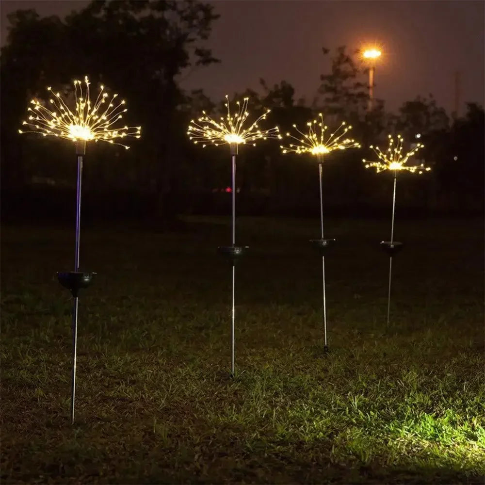Solar Firework LED Garden Lights Waterproof 8 Modes