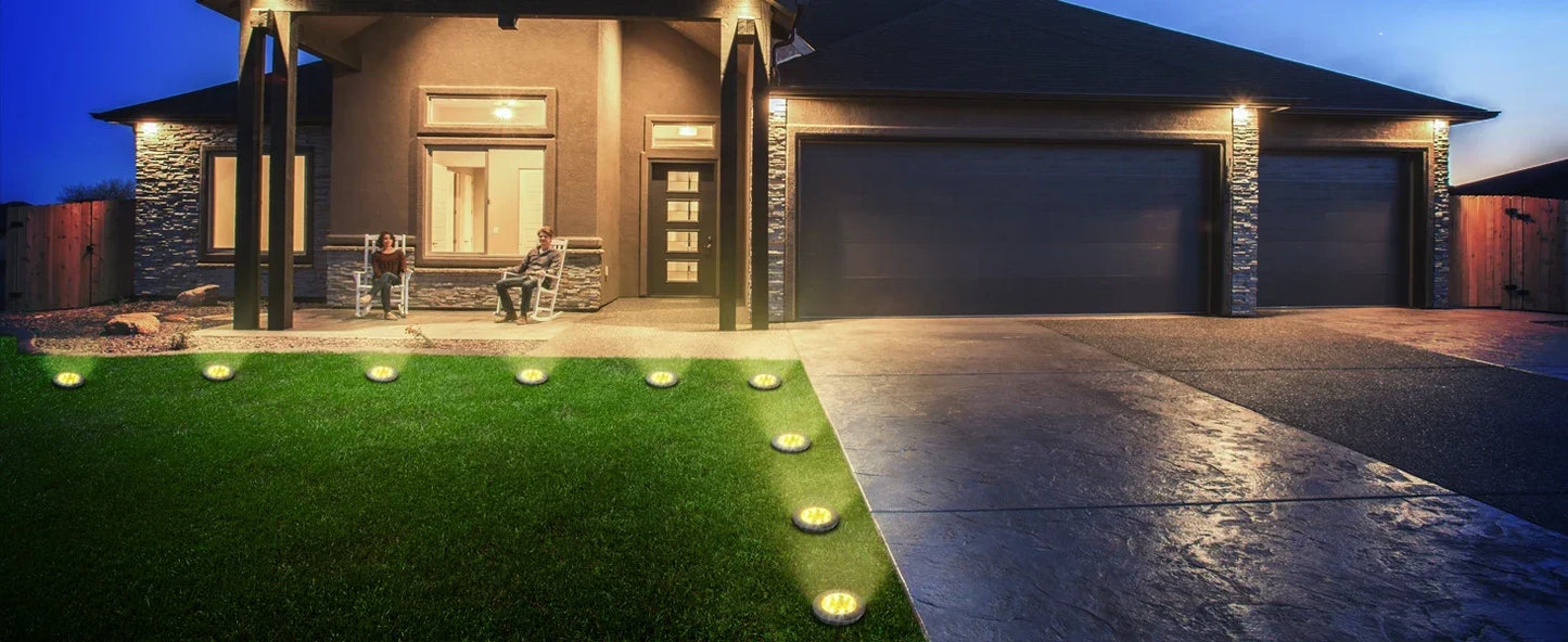 Solar Disk Garden Lights 8LED Waterproof Outdoor