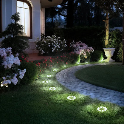 Solar Disk Garden Lights 8LED Waterproof Outdoor
