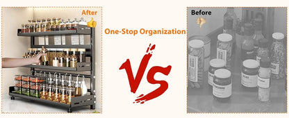 3-Tier Adjustable Spice Storage Rack