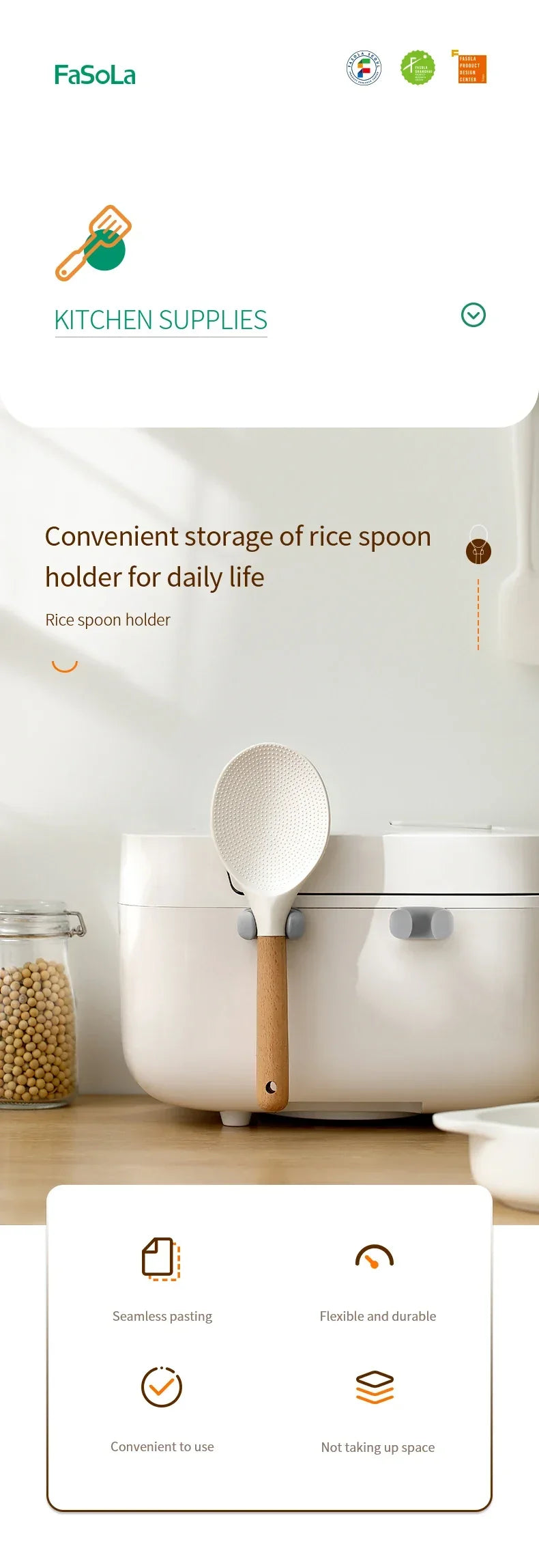 Silicone Wall-Mounted Spoon Holder