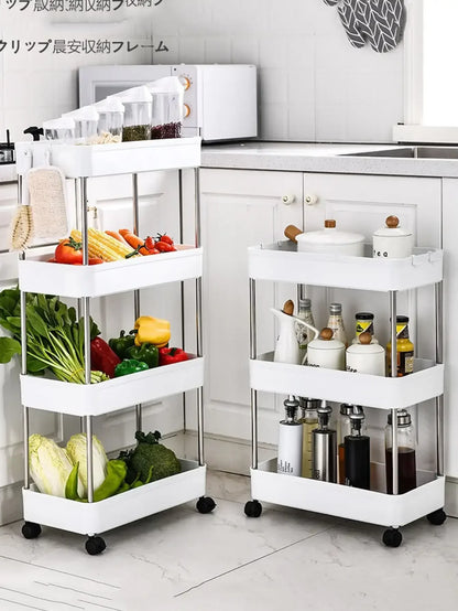 3/4-Tier Slim Rolling Storage Cart