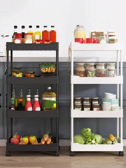 3/4-Tier Slim Rolling Storage Cart