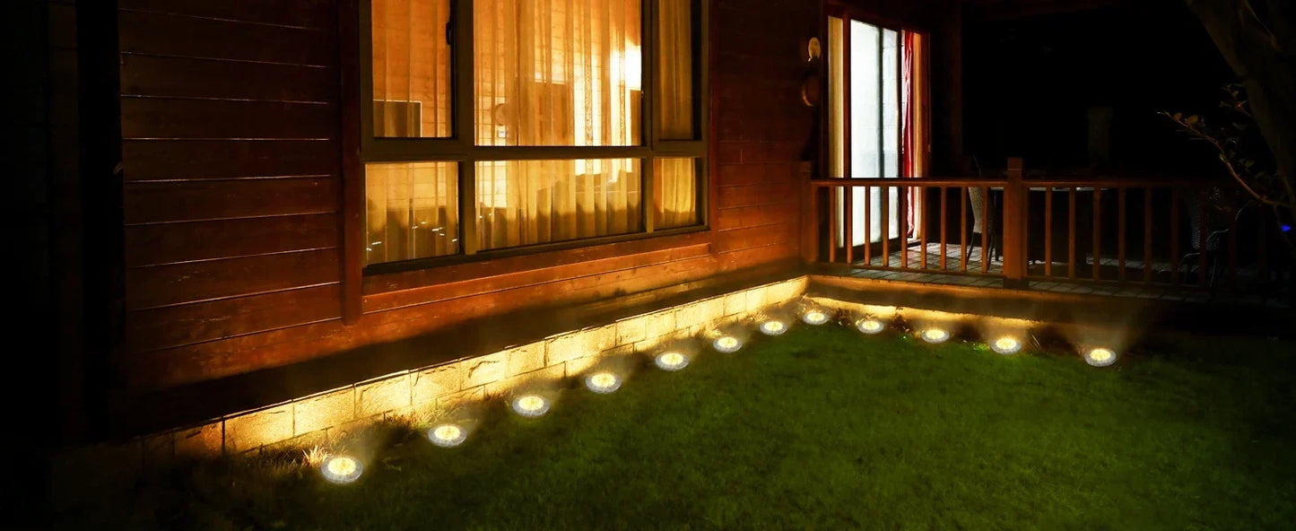 Solar Disk Garden Lights 8LED Waterproof Outdoor