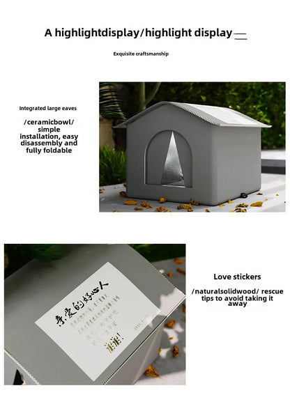 Waterproof Outdoor Pet House Foldable Warm Bed