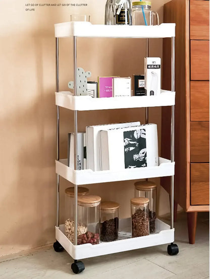 3/4-Tier Slim Rolling Storage Cart