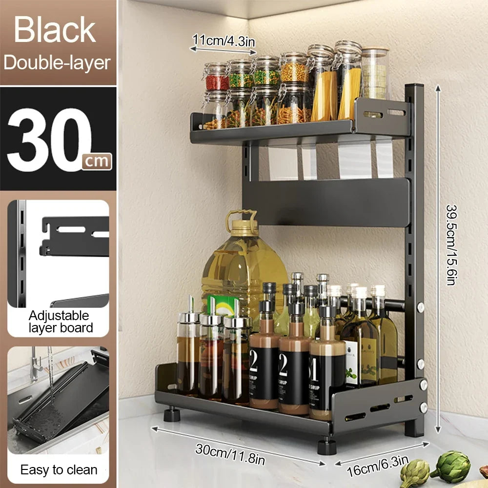 3-Tier Adjustable Spice Storage Rack