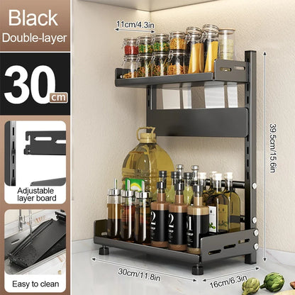 3-Tier Adjustable Spice Storage Rack