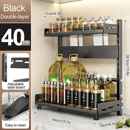 3-Tier Adjustable Spice Storage Rack