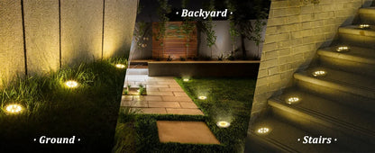 Solar Disk Garden Lights 8LED Waterproof Outdoor