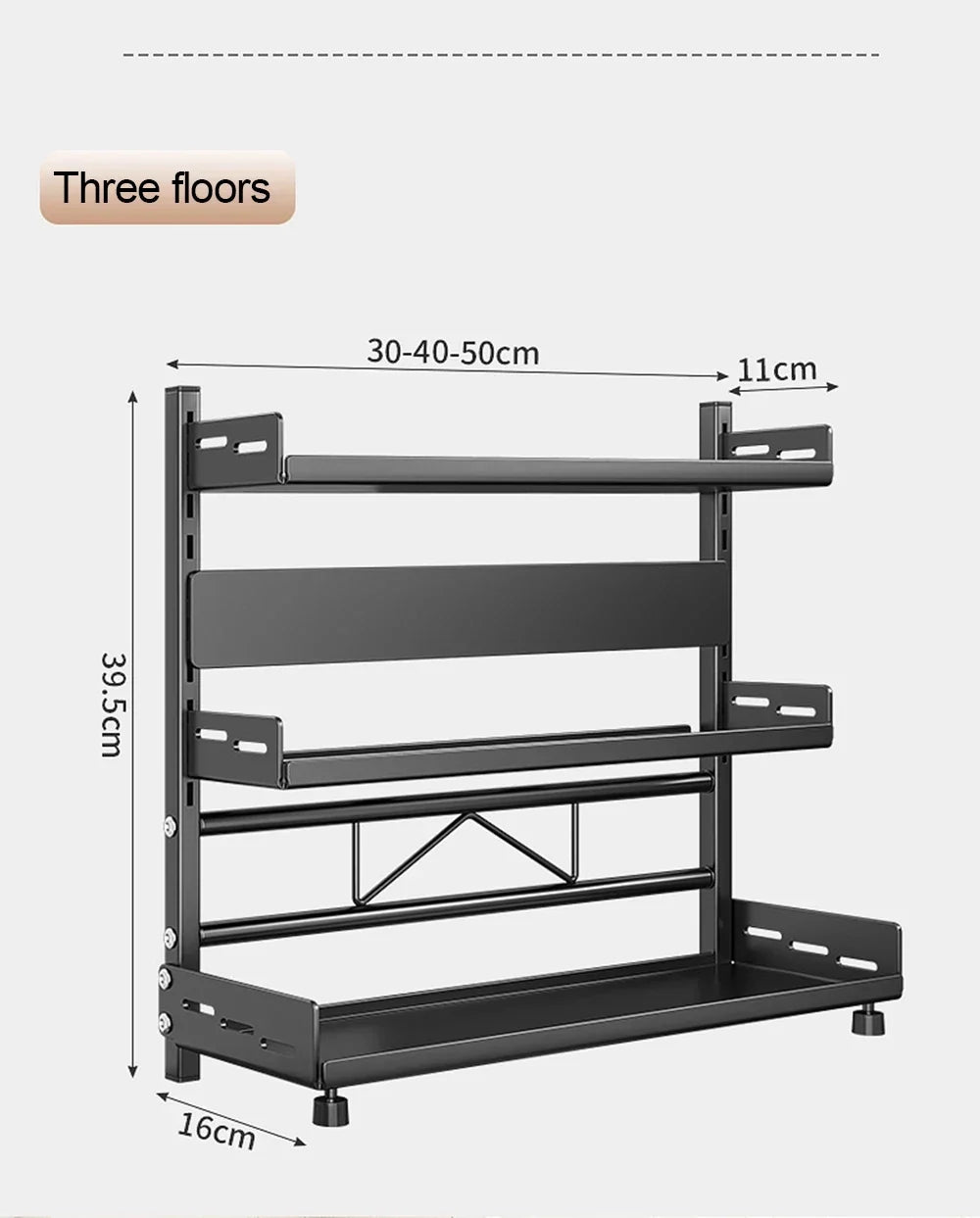 3-Tier Adjustable Spice Storage Rack