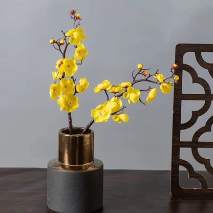 Artificial Plum and Peach Blossom Silk Flowers
